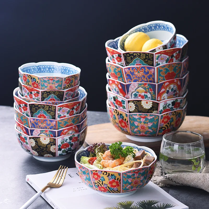 Japanese Imari Style Ceramic Tableware Set with Ukiyo-e Lotus Bowl
Japanese Imari Style Ceramic Tableware Set with Ukiyo-e Lotus Bowl
