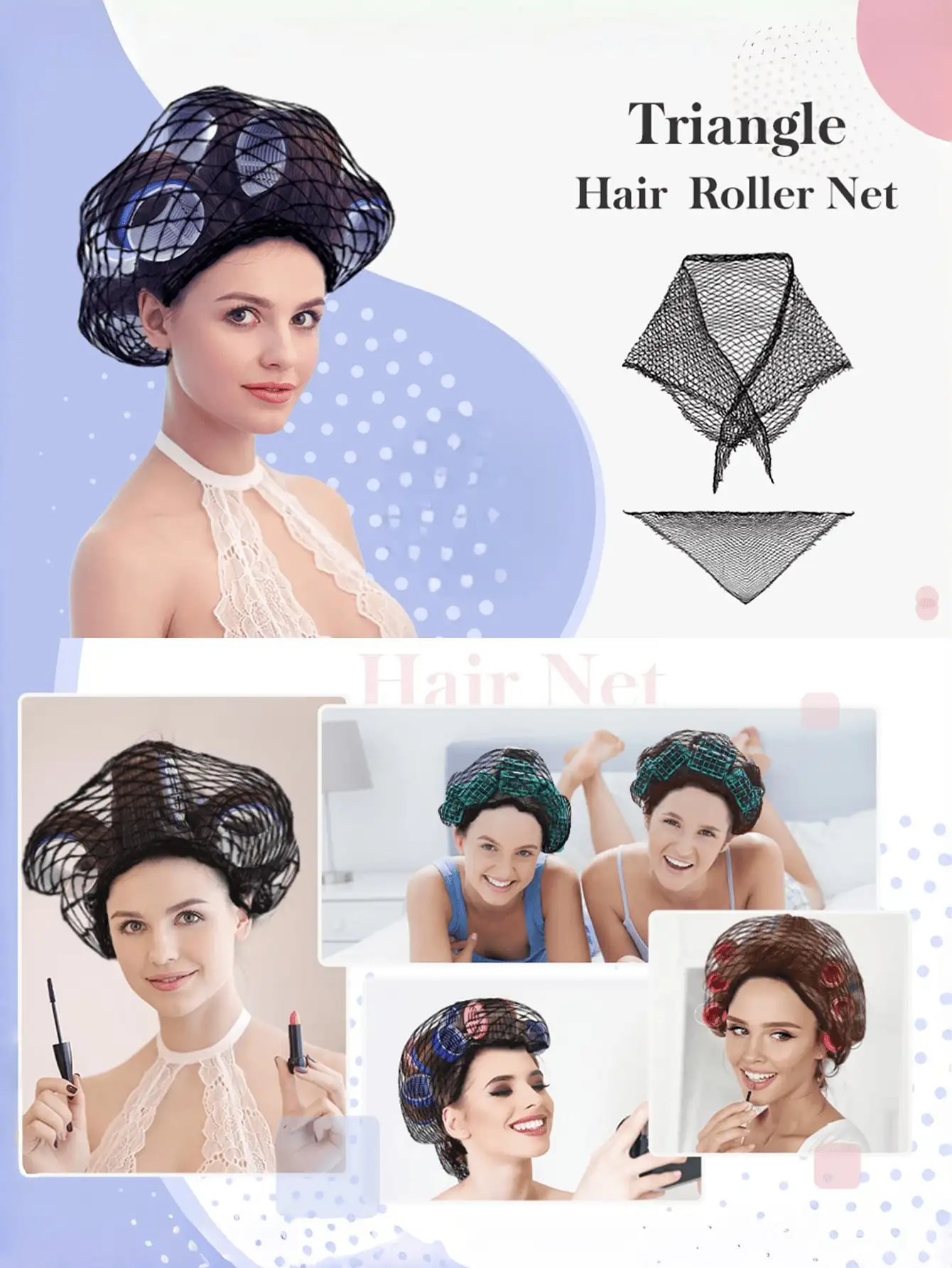 1pc Triangle Hair Curling Net, Women's Mesh Hair Band, Suitable For Sleep Hair Net, 35 X 35 X 57 Inches, Black, Mesh Hair Cap Bag, Suitable For Hair Salon Styling And Fixing Curlers, Women's Sleep Mesh Hair Net, Multifunctional
1pc Triangle Hair Curling Net, Women's Mesh Hair Band, Suitable For Sleep Hair Net, 35 X 35 X 57 Inches, Black, Mesh Hair Cap Bag, Suitable For Hair Salon Styling And Fixing Curlers, Women's Sleep Mesh Hair Net, Multifunctional
