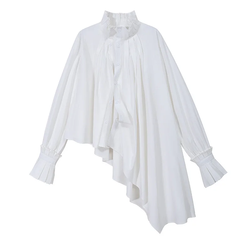 Autumn and Winter New French Solid Jacket Irregular Design Turtleneck Puff Sleeve Shirts Women Y906
Autumn and Winter New French Solid Jacket Irregular Design Turtleneck Puff Sleeve Shirts Women Y906