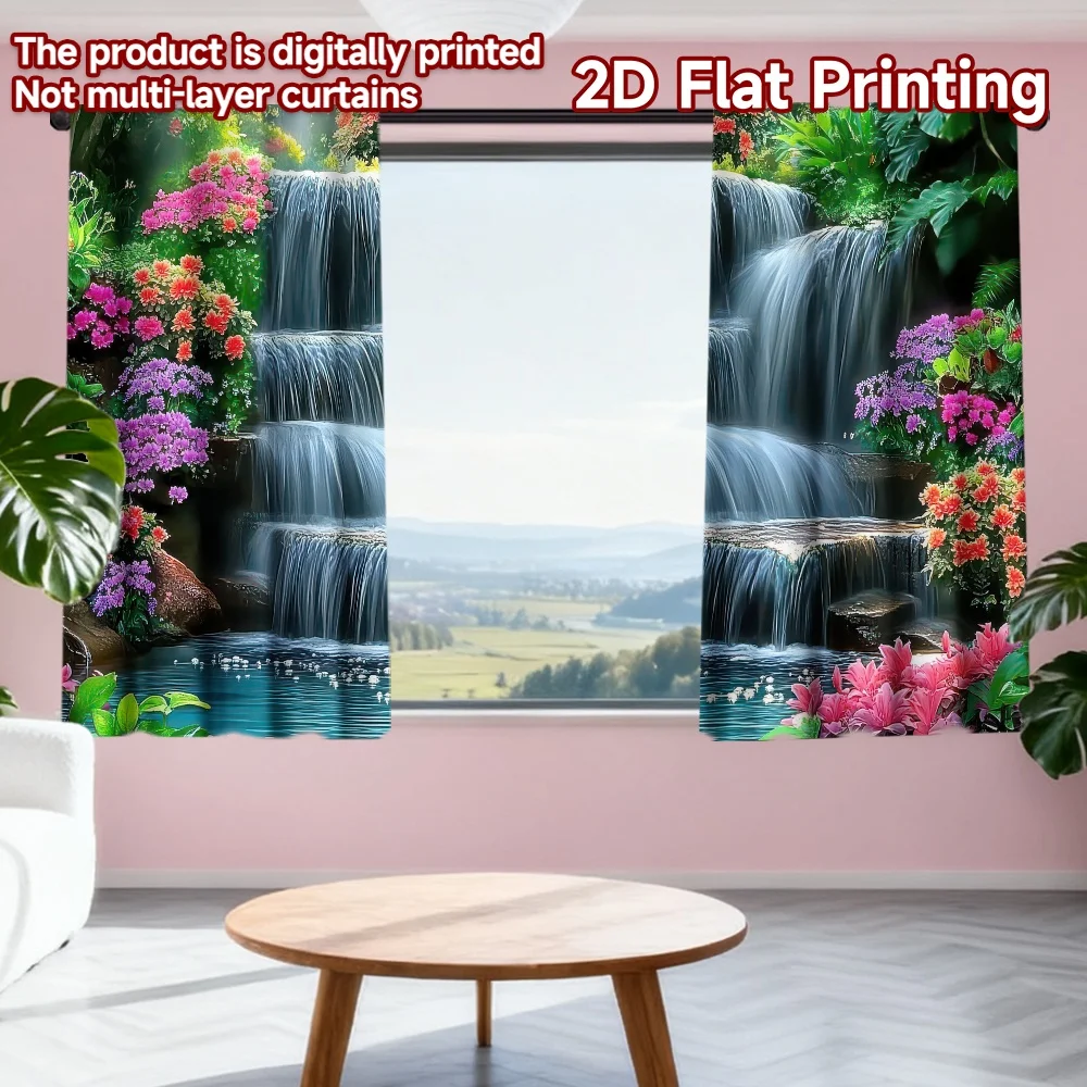 2D flat printing 2pcs Curtains Garden Waterfall with Flowers Digital Printed Polyester Drapes Family Party Decoration Use for
2D flat printing 2pcs Curtains Garden Waterfall with Flowers Digital Printed Polyester Drapes Family Party Decoration Use for