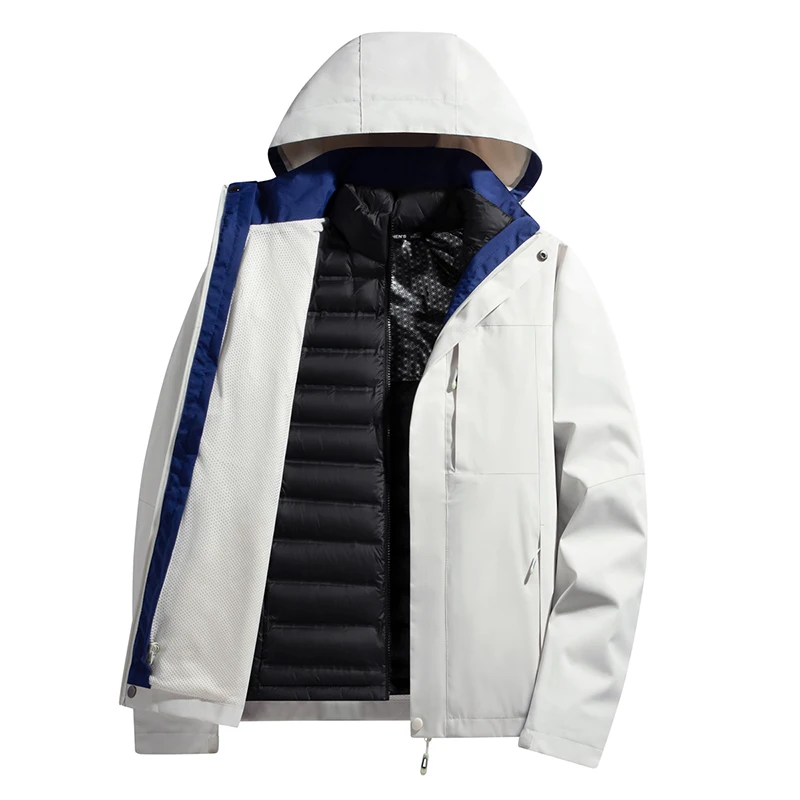 Winter Outdoor 3 in 1 Hiking Down Jackets Fashion Thicken Hooded Parkas Jacket High Quality Windproof Men Clothing Solid Color
Winter Outdoor 3 in 1 Hiking Down Jackets Fashion Thicken Hooded Parkas Jacket High Quality Windproof Men Clothing Solid Color