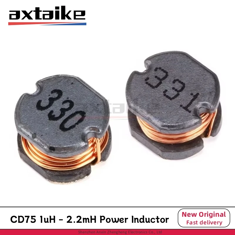 20PCS CD75 SMD Power Inductor 2.2 4.7 10 15 22 33 47 68 100 150 220 330 470UH Wire Wound Chip Power Inductance 1mH 101 102 2R2
20PCS CD75 SMD Power Inductor 2.2 4.7 10 15 22 33 47 68 100 150 220 330 470UH Wire Wound Chip Power Inductance 1mH 101 102 2R2