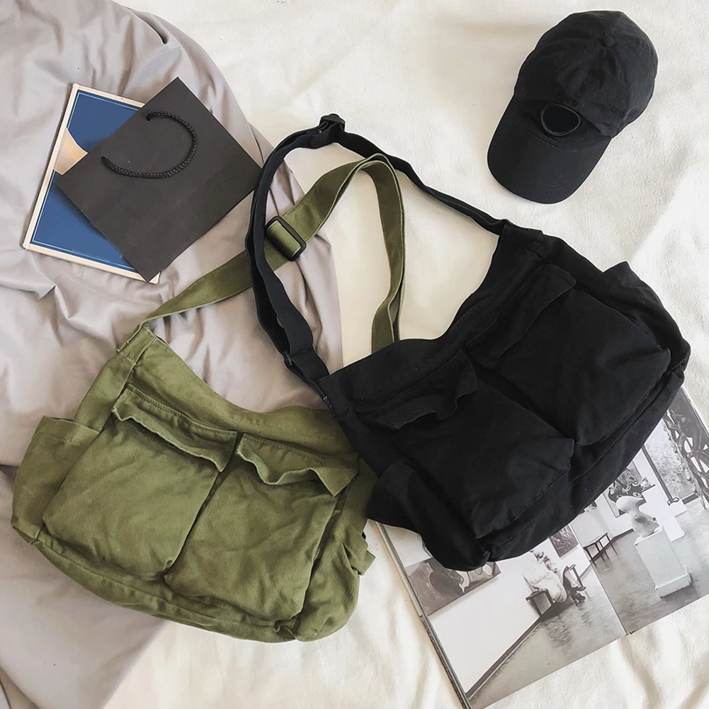 Fashion Women 's Bag Canvas Large Capacity Shoulder Messenger Bag Lady Casual Solid Color Travel Brand Designer Handbags
Fashion Women 's Bag Canvas Large Capacity Shoulder Messenger Bag Lady Casual Solid Color Travel Brand Designer Handbags