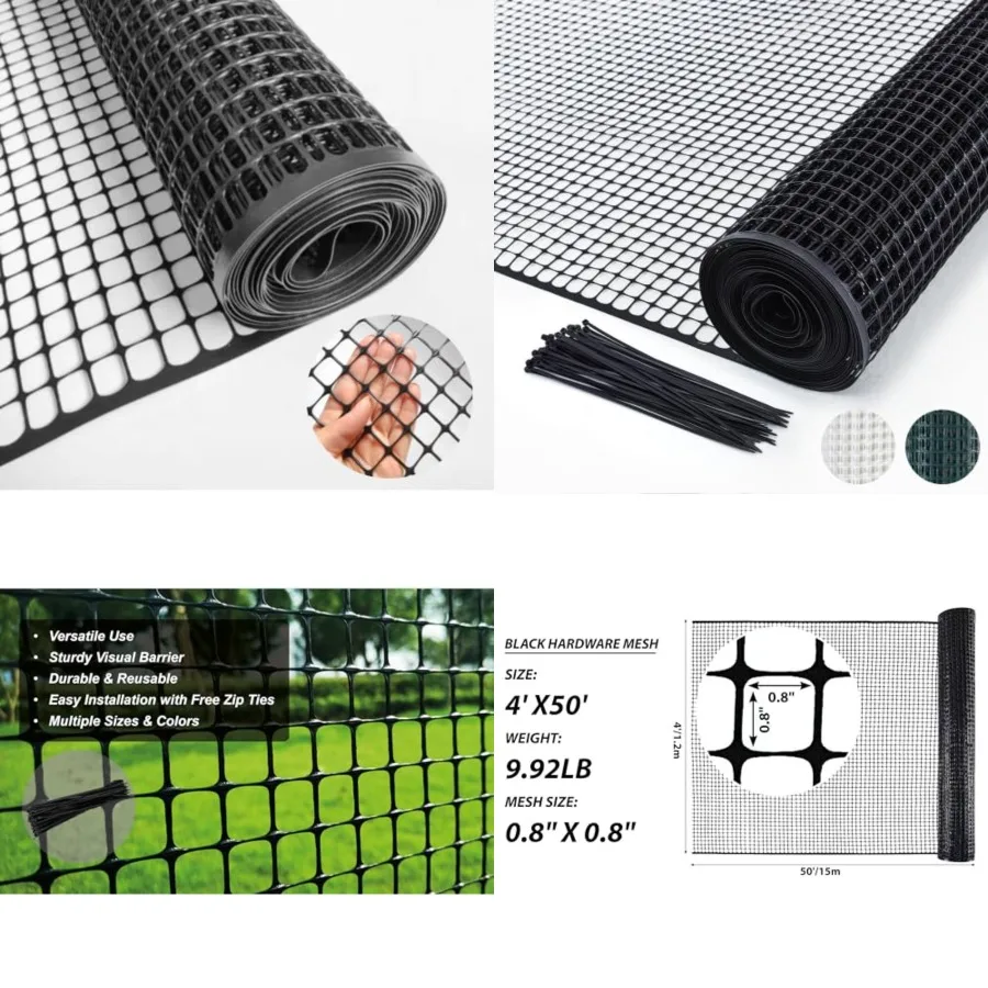 Plastic Hardware Mesh Netting, Garden Netting, Temporary Fencing, Tree Guards, Safety Net for Balcony, Deck, Stair Railing, Ani
Plastic Hardware Mesh Netting, Garden Netting, Temporary Fencing, Tree Guards, Safety Net for Balcony, Deck, Stair Railing, Ani