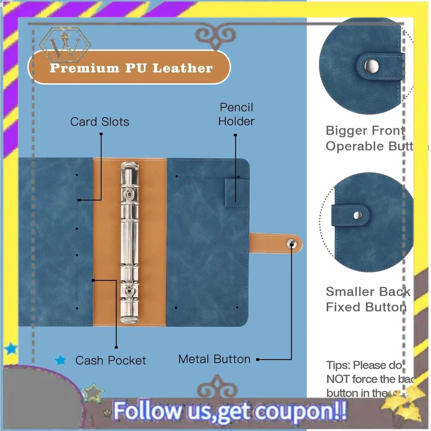 New A6 Budget Binder With Zipper Envelopes,Binder Cover Folder Budget Planner With Cash Envelopes Pockets & Label
New A6 Budget Binder With Zipper Envelopes,Binder Cover Folder Budget Planner With Cash Envelopes Pockets & Label