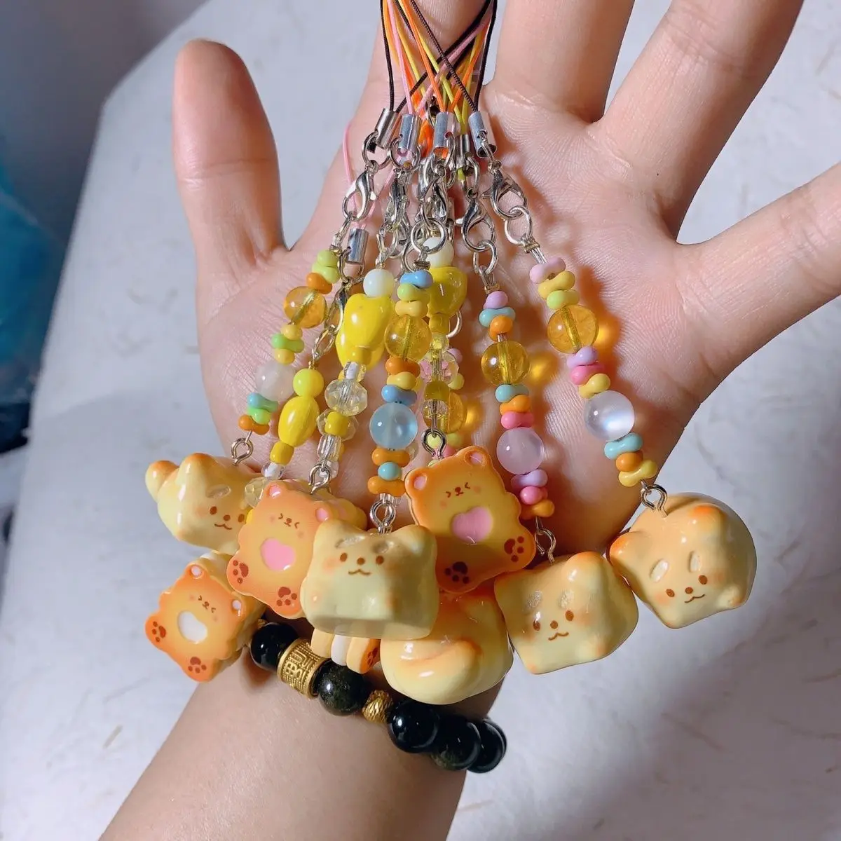 Брелок для ключей ручной работы, 3D еда, игрушка для телефона, маленький медведь, печенье, хлеб, сумка, подвеска для камеры, милый шнурок для iPhone
Брелок для ключей ручной работы, 3D еда, игрушка для телефона, маленький медведь, печенье, хлеб, сумка, подвеска для камеры, милый шнурок для iPhone