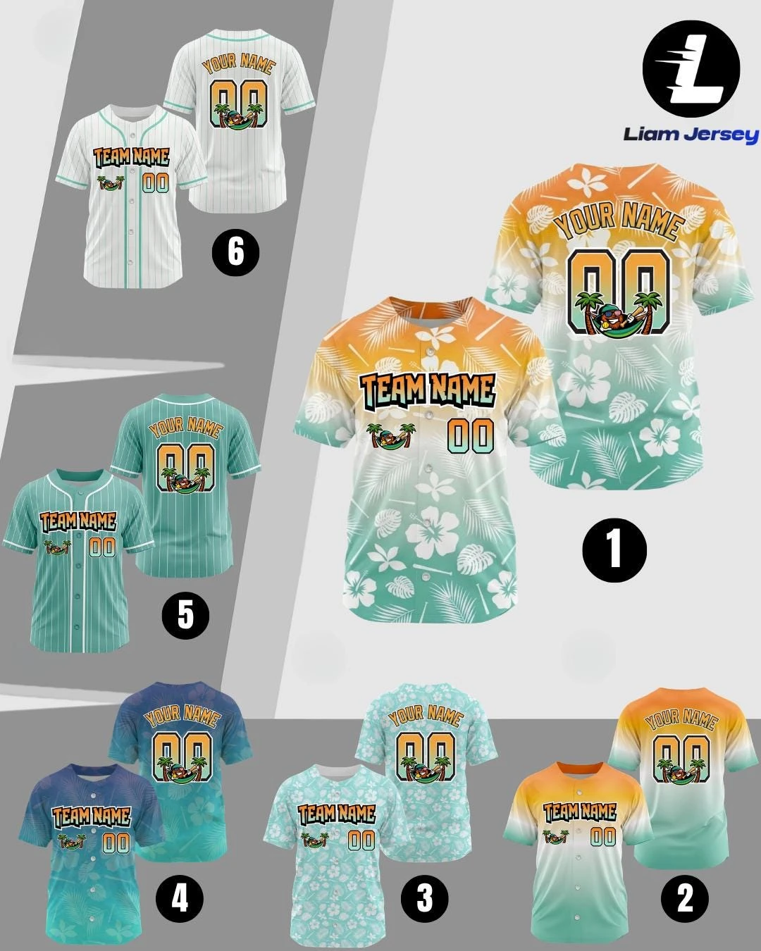 Island Theme Baseball Jersey Personalized Team Name Number Tropical Button Up Shirt For Softball Travel Vacation Shirts
Island Theme Baseball Jersey Personalized Team Name Number Tropical Button Up Shirt For Softball Travel Vacation Shirts