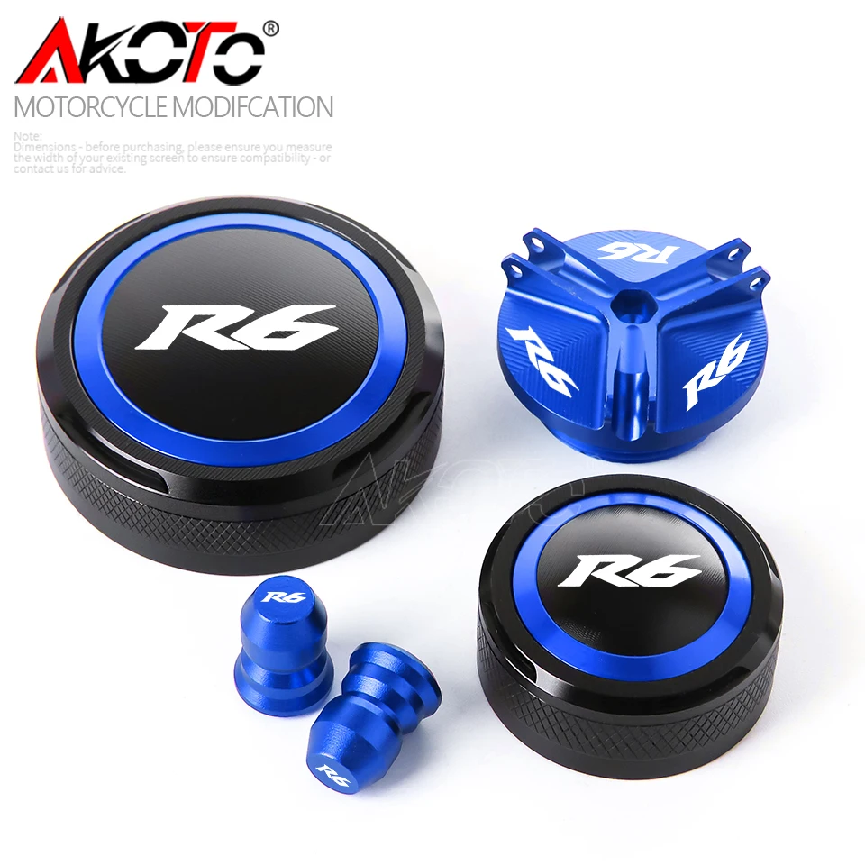 NEW Front Rear Brake Fluid Reservoir Cover Engine Oil Filler Tire Valve Cap FOR YAMAHA YZF-R6 R6 YZFR6 2010-2025 2024 Parts
NEW Front Rear Brake Fluid Reservoir Cover Engine Oil Filler Tire Valve Cap FOR YAMAHA YZF-R6 R6 YZFR6 2010-2025 2024 Parts