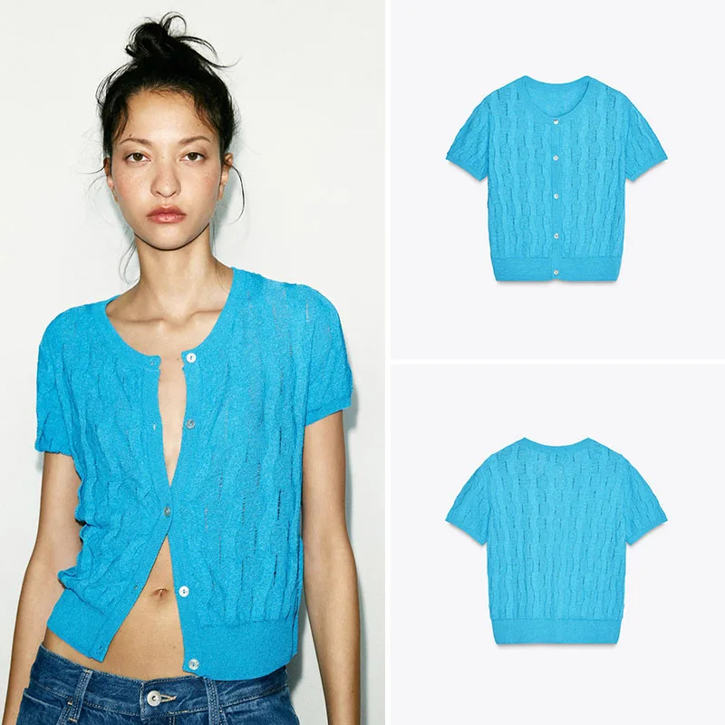 Новое весеннее поступление, женское вязаное пальто ort Sve round Ne Texture, верхняя одежда Street Sle, облегающее однотонное пальто на пуговицах 
Новое весеннее поступление, женское вязаное пальто ort Sve round Ne Texture, верхняя одежда Street Sle, облегающее однотонное пальто на пуговицах