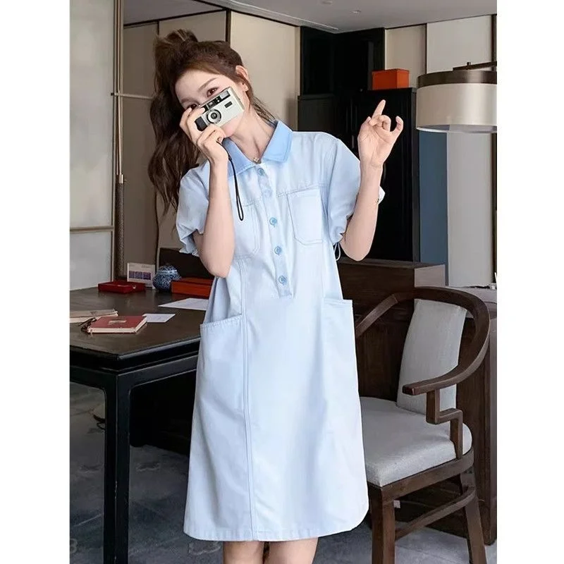 plus Size Women's Dress Korean Style A-Line Midi Dress Summer Casual Short Sleeve High Waist Slimming Gown for Heavy Girls
plus Size Women's Dress Korean Style A-Line Midi Dress Summer Casual Short Sleeve High Waist Slimming Gown for Heavy Girls