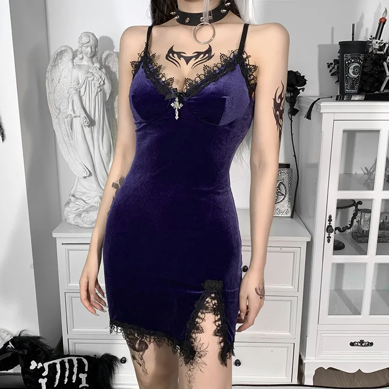 Purple Lace Mini Dress Tank V Neck Hot Sexy Women New Fashion Nightclub Girl Y2K Spice Girls V839
Purple Lace Mini Dress Tank V Neck Hot Sexy Women New Fashion Nightclub Girl Y2K Spice Girls V839