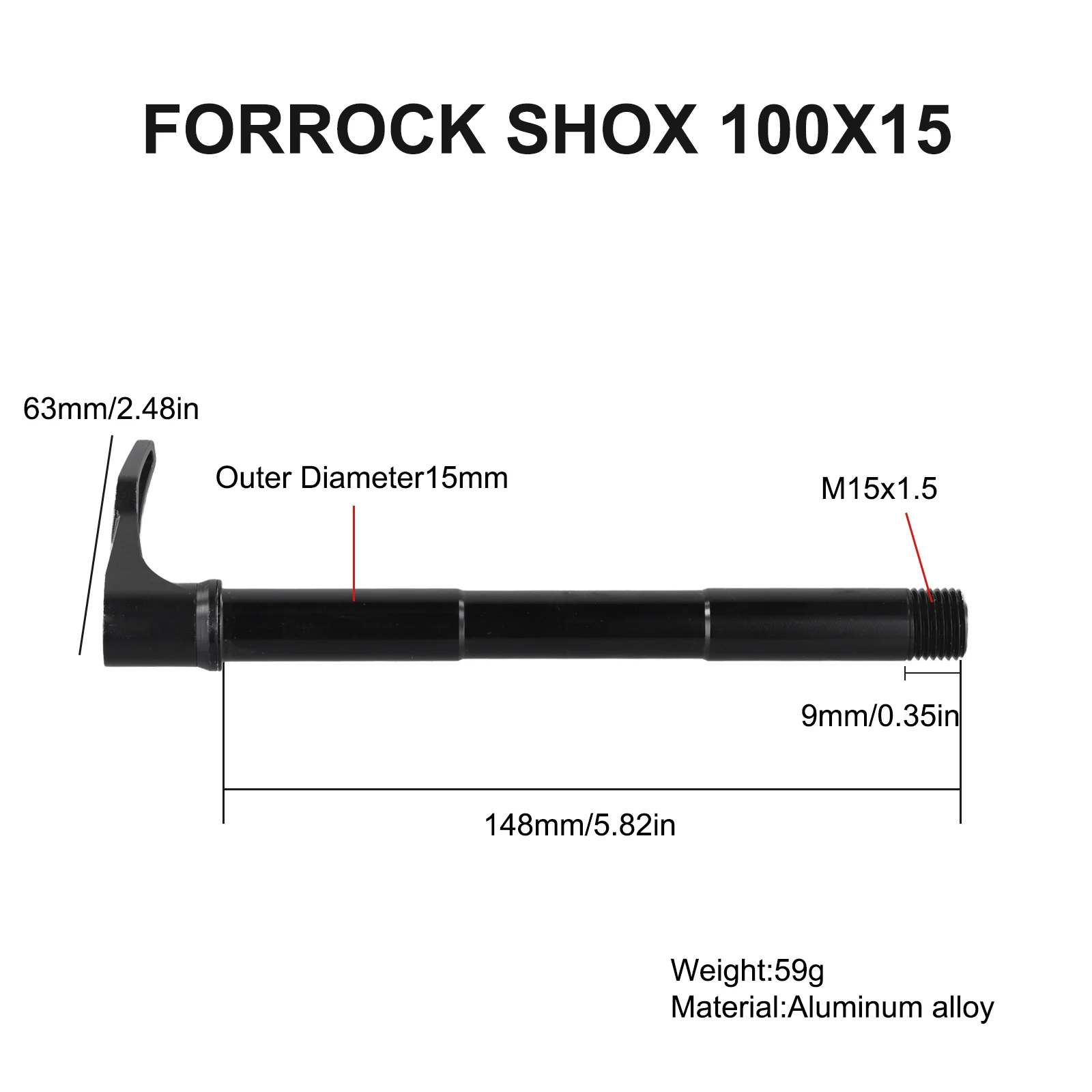 Practical Reliable Thru Axle Part MTB Road Skewer 15X110 59 Grams 6061-T6 Aluminum Alloy Axle Bicycle Bike Black
Practical Reliable Thru Axle Part MTB Road Skewer 15X110 59 Grams 6061-T6 Aluminum Alloy Axle Bicycle Bike Black
