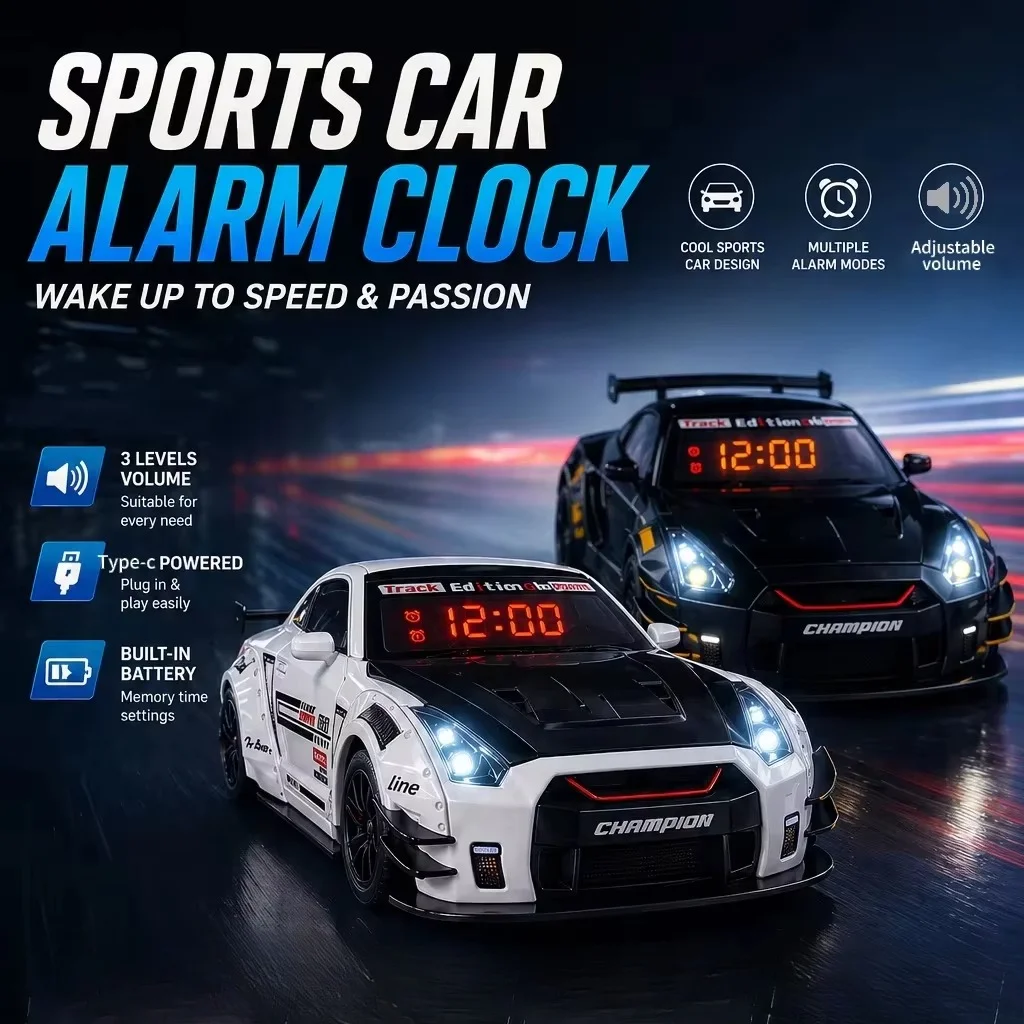 Car Clock with Remote Control 1Set Rechargeable Hypercar Model Alarm Clock, LED Digital Time Display Sports, Desk Decor Gift
Car Clock with Remote Control 1Set Rechargeable Hypercar Model Alarm Clock, LED Digital Time Display Sports, Desk Decor Gift
