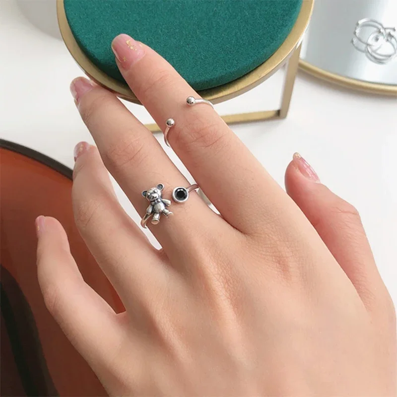 Fashion Trendy Jewelry Rings Cute Black Stone Bear Adjustable Rings for Women Girls Party Gifts Accessories Retro Anillos Rings
Fashion Trendy Jewelry Rings Cute Black Stone Bear Adjustable Rings for Women Girls Party Gifts Accessories Retro Anillos Rings