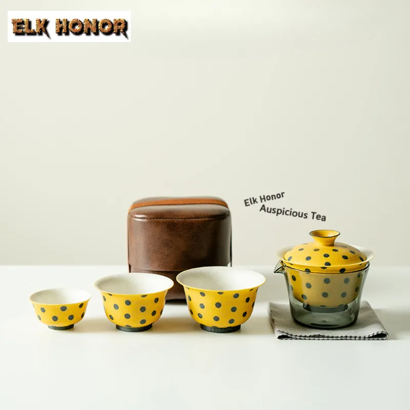 Hand-drawn Polka Dots Travel Tea Set Kit Luxury 1 Pot 3 Cups Tea Maker Organizer Portable Camping Stock Bags Accessories Gift
Hand-drawn Polka Dots Travel Tea Set Kit Luxury 1 Pot 3 Cups Tea Maker Organizer Portable Camping Stock Bags Accessories Gift