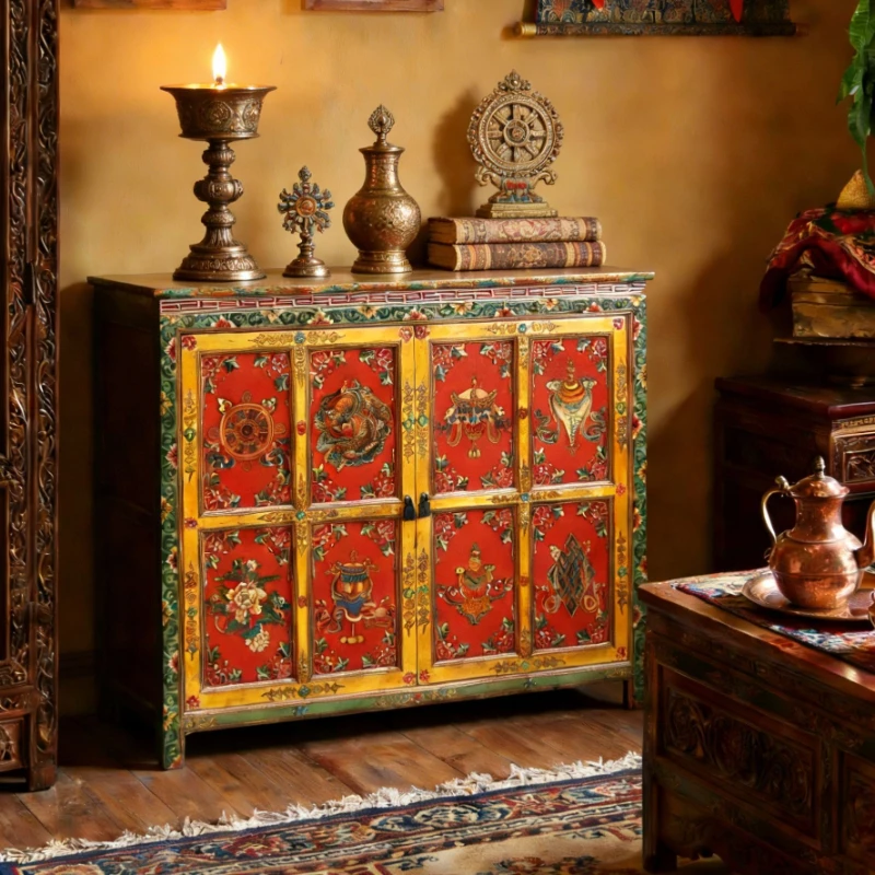 Tibetan retro entrance cabinet old painted living room multi-draw chest cabinet decoration decoration Xizang style locker dining
Tibetan retro entrance cabinet old painted living room multi-draw chest cabinet decoration decoration Xizang style locker dining