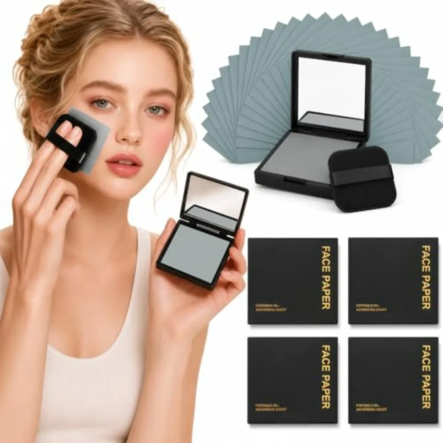 Oil Blotting Sheets for Face, 500 Pcs Blotting Papers for face with Mirror, Puff and Refill Pack, Rapidly absorb excess oils Ma
Oil Blotting Sheets for Face, 500 Pcs Blotting Papers for face with Mirror, Puff and Refill Pack, Rapidly absorb excess oils Ma
