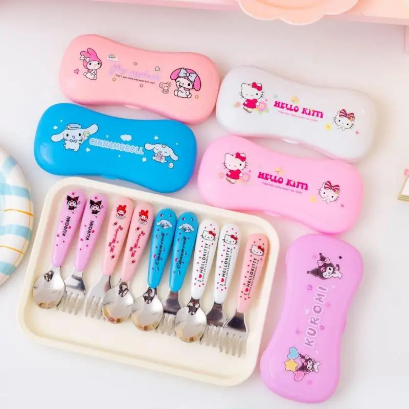 Sanrio Kawaii Children's Stainless Steel Tableware Set 2-Piece Fork Spoon Spoon Spoon Kuromi Student Tableware Toys for Kids
Sanrio Kawaii Children's Stainless Steel Tableware Set 2-Piece Fork Spoon Spoon Spoon Kuromi Student Tableware Toys for Kids