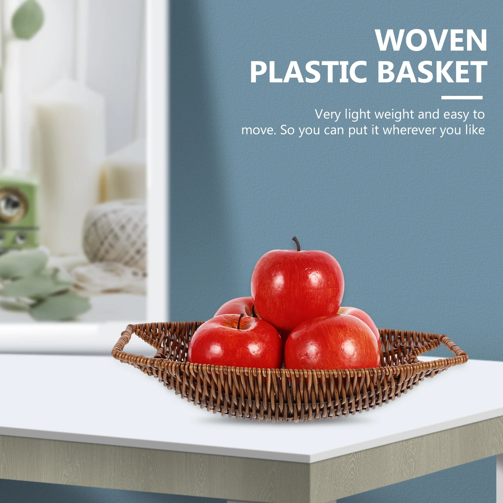 Fruit Bread Plastic Woven Storage Basket Simulated Rattan Household Snacks Basket For Fruits Picnic Brown Lightweight
Fruit Bread Plastic Woven Storage Basket Simulated Rattan Household Snacks Basket For Fruits Picnic Brown Lightweight