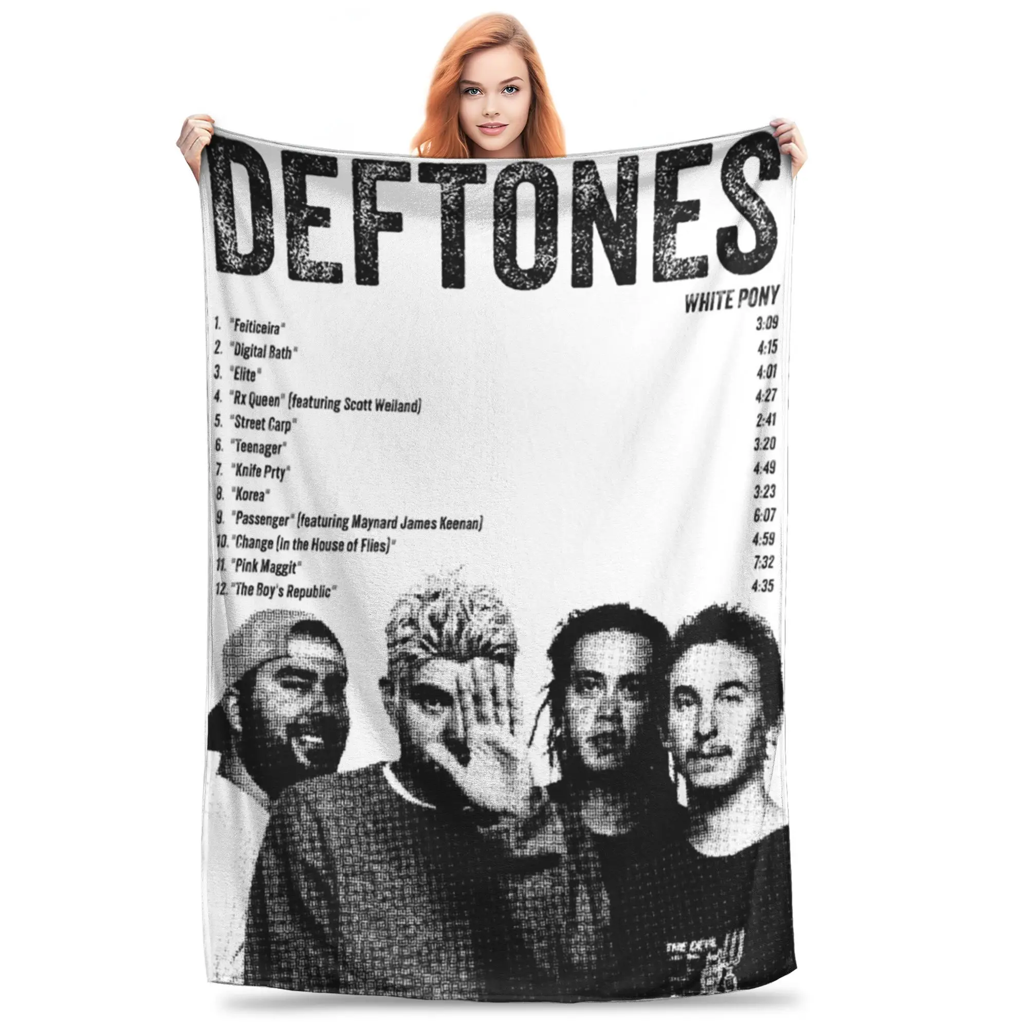 Flannel Throw Blanket Vintage Deftones Metal Band White Pony Album Warm Plush Blankets Soft Bedspread for Bedroom Travel Sofa
Flannel Throw Blanket Vintage Deftones Metal Band White Pony Album Warm Plush Blankets Soft Bedspread for Bedroom Travel Sofa