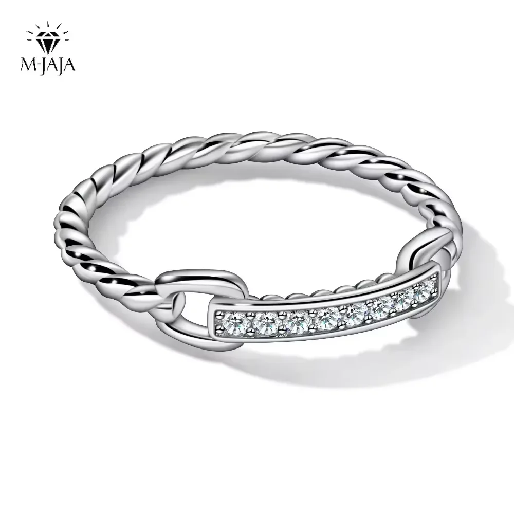 M-JAJA Moissanite Half Eternity Wedding Bands 925 Sterling Silver 18K White Gold Plated D Color Diamond Twist Link Ring Jewelry
M-JAJA Moissanite Half Eternity Wedding Bands 925 Sterling Silver 18K White Gold Plated D Color Diamond Twist Link Ring Jewelry