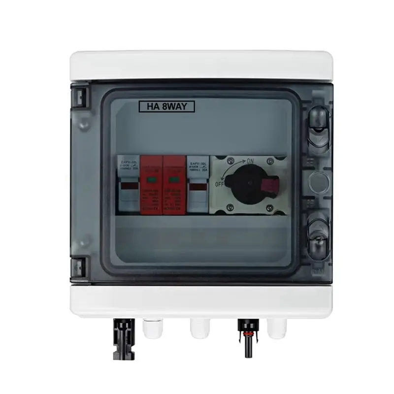 Superior AA63 Solar Photovoltaic PV Combiner Box With Protection 1 Input 1 Out DC 1000V 15A Fuse MCB SPD Waterproof Box
Superior AA63 Solar Photovoltaic PV Combiner Box With Protection 1 Input 1 Out DC 1000V 15A Fuse MCB SPD Waterproof Box