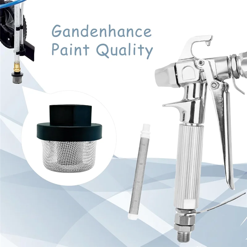 15 Pieces Paint Set 6 Reversible Tips, 6 Airless Paint Filter 1 Inlet Strainer And 2Pcs Nozzle Tip Guards
15 Pieces Paint Set 6 Reversible Tips, 6 Airless Paint Filter 1 Inlet Strainer And 2Pcs Nozzle Tip Guards