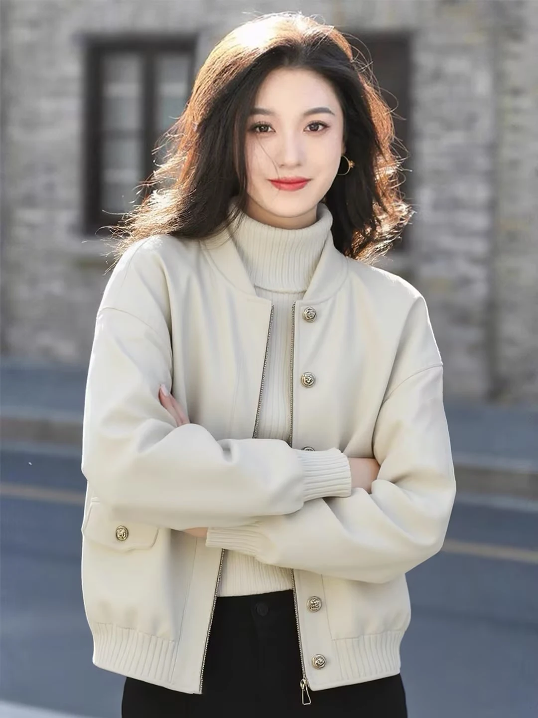 White Stand Collar Baseball Jacket Women's Casual Versatile Workwear Jacket Spring 2026 New Style Commute Style Long Sleeve
White Stand Collar Baseball Jacket Women's Casual Versatile Workwear Jacket Spring 2026 New Style Commute Style Long Sleeve