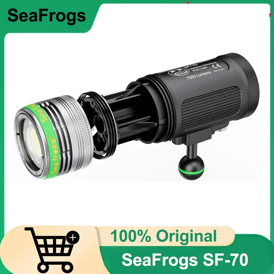 SeaFrogs SF-70 100meter Depth Waterproof 7000LM Photography Video Light With Optical Fiber Interface Diving Touch
SeaFrogs SF-70 100meter Depth Waterproof 7000LM Photography Video Light With Optical Fiber Interface Diving Touch