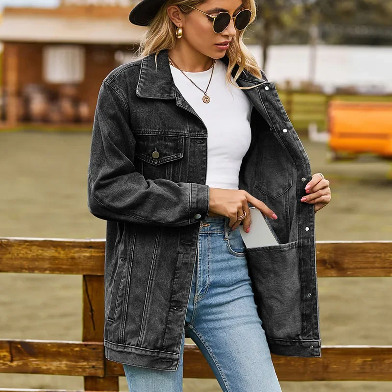 2025 Solid Color Casual Loose Jeans Jackets For Women Winter Vintage Women's Long Sleeve Oversize Denim Jacket Female Coats
2025 Solid Color Casual Loose Jeans Jackets For Women Winter Vintage Women's Long Sleeve Oversize Denim Jacket Female Coats