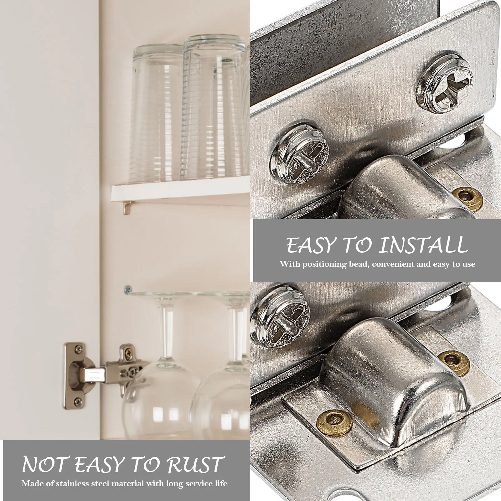 4Pcs Glass Door Hinges Stainless Steel Frameless Cabinet Door Hinge Heavy Duty Glass Gate Hinge Replacement for Shower Room Wine
4Pcs Glass Door Hinges Stainless Steel Frameless Cabinet Door Hinge Heavy Duty Glass Gate Hinge Replacement for Shower Room Wine