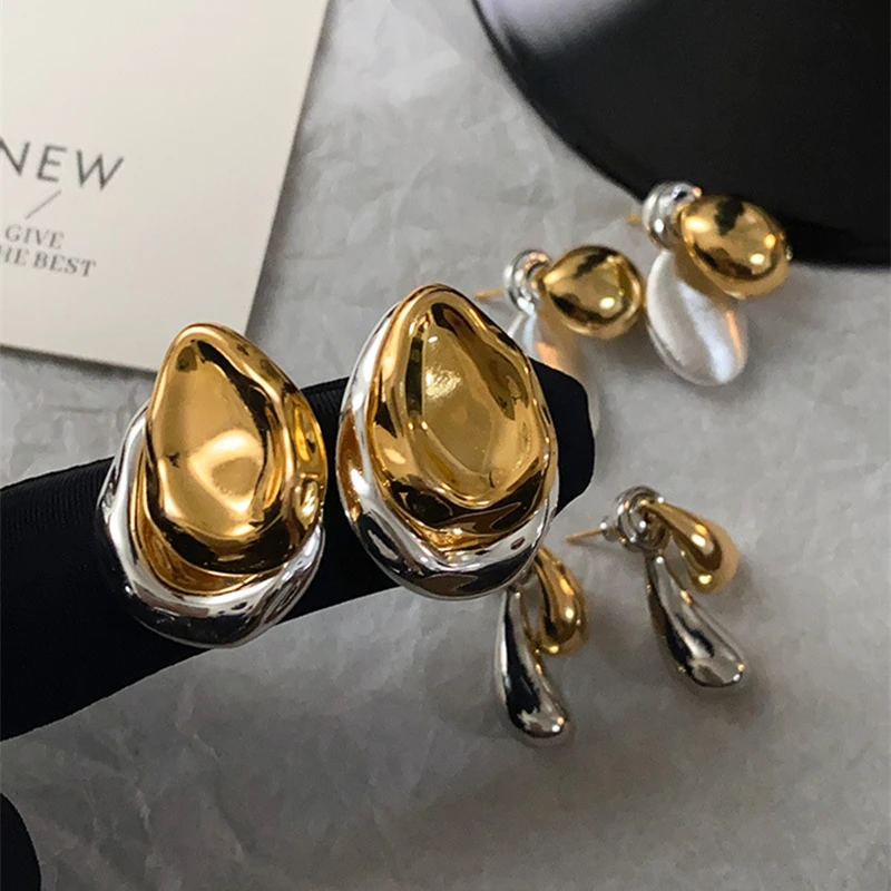Vintage Geometric Droplet Metal Splice Stud Earrings for Women Gold&Silver Plated Mix Color Fashion Accessory Charm Jewelry Gift
Vintage Geometric Droplet Metal Splice Stud Earrings for Women Gold&Silver Plated Mix Color Fashion Accessory Charm Jewelry Gift