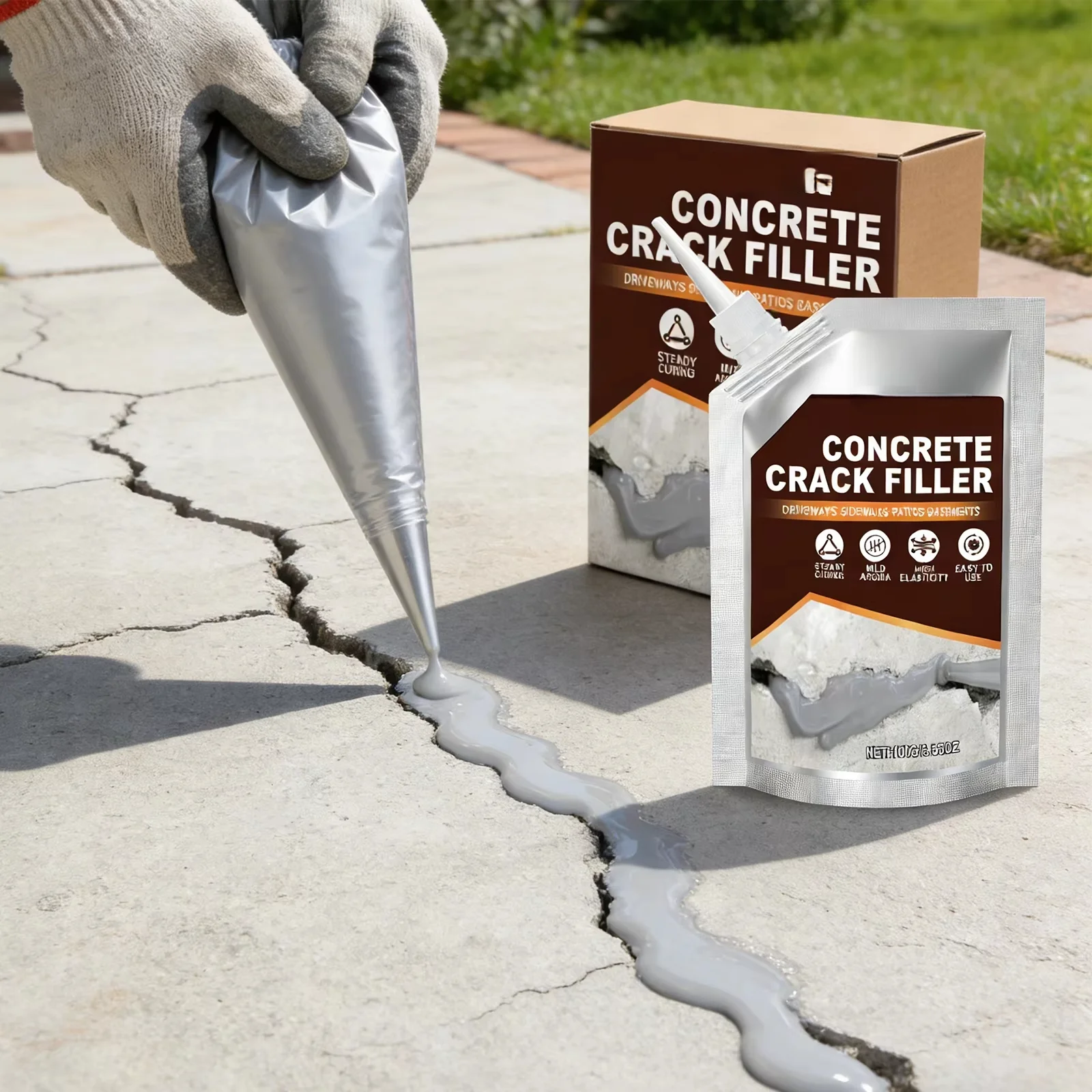 puttConcrete Crack Filler Self Leveling Sealant Driveway Repair Adhesive Masonry Gap Filler Waterproof Concrete Sealer Quick Dry
puttConcrete Crack Filler Self Leveling Sealant Driveway Repair Adhesive Masonry Gap Filler Waterproof Concrete Sealer Quick Dry