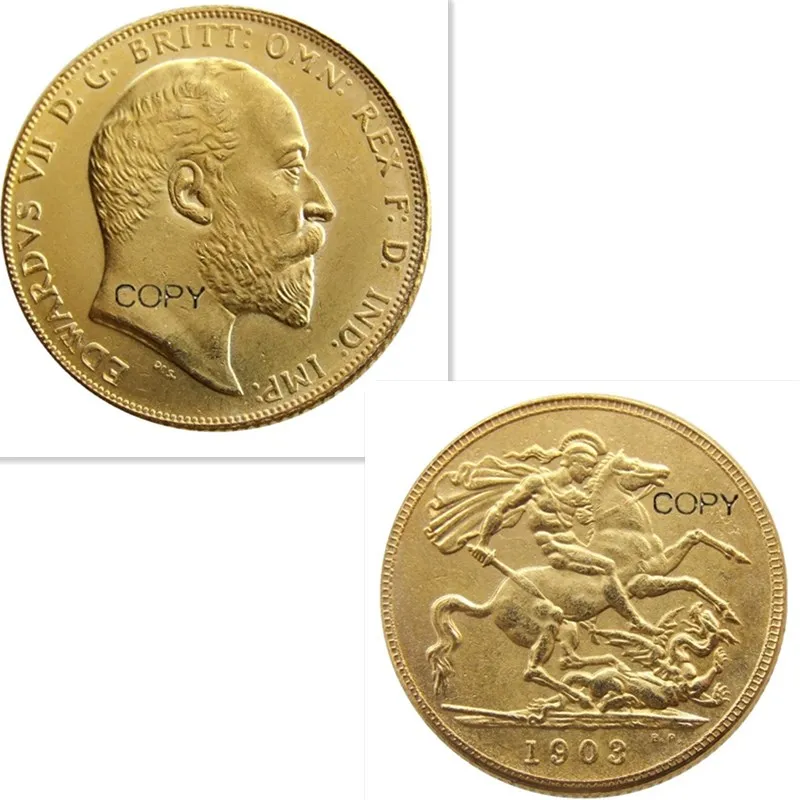 Редкий 1903 король Эдвард VII, матовое позолоченное золото, 1 Королевский (1 ЛСД) копия монет
Редкий 1903 король Эдвард VII, матовое позолоченное золото, 1 Королевский (1 ЛСД) копия монет