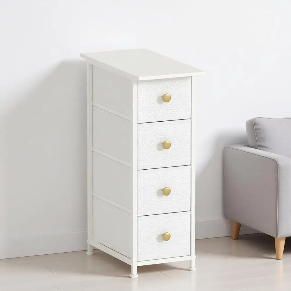 Slim Drawer Chest for Small Spaces and Gaps, 4 Drawers (White)
Slim Drawer Chest for Small Spaces and Gaps, 4 Drawers (White)