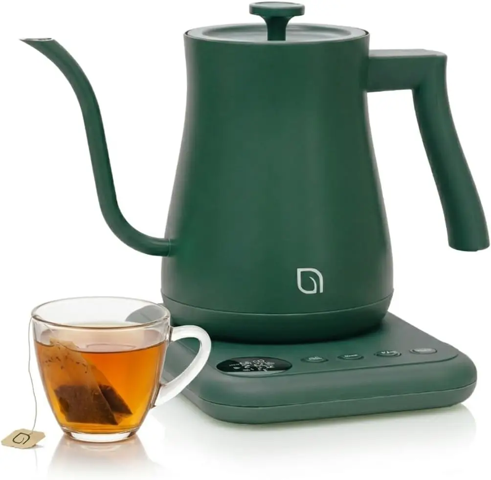 Gooseneck Electric Kettle with 5 Temperature Presets, 1L Pour Over Kettle for Coffee & Tea, 1200W Quick Heating, Stainless Steel
Gooseneck Electric Kettle with 5 Temperature Presets, 1L Pour Over Kettle for Coffee & Tea, 1200W Quick Heating, Stainless Steel