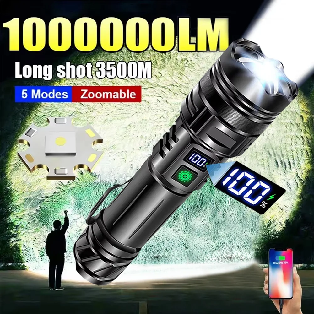 New Powerful Super Long Range LED Flashlight Type-C Charging Strong Light Tactical Torch Lamp Outdoor Camping Lantern Waterproof
New Powerful Super Long Range LED Flashlight Type-C Charging Strong Light Tactical Torch Lamp Outdoor Camping Lantern Waterproof