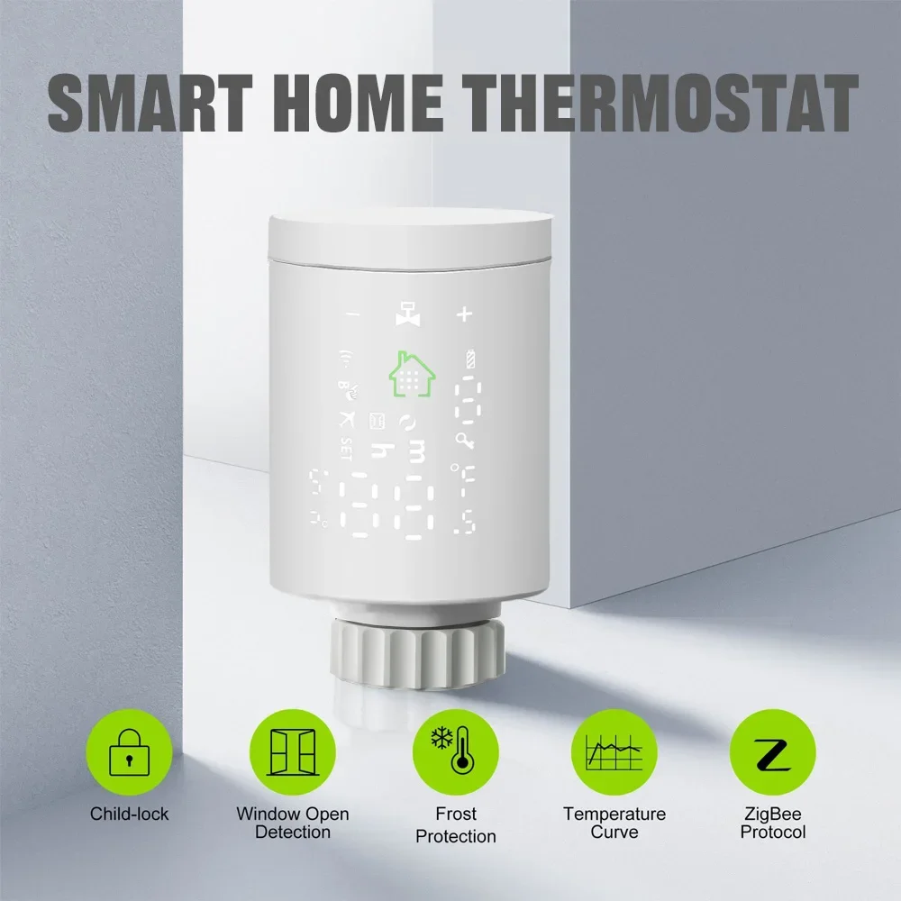 Интеллектуальный термостат, радиатор Tuya Zigbee, Wi-Fi, приложение для подключения термостата, контроллер клапана, поддержка Alexa Google для домашнего помощника
Интеллектуальный термостат, радиатор Tuya Zigbee, Wi-Fi, приложение для подключения термостата, контроллер клапана, поддержка Alexa Google для домашнего помощника