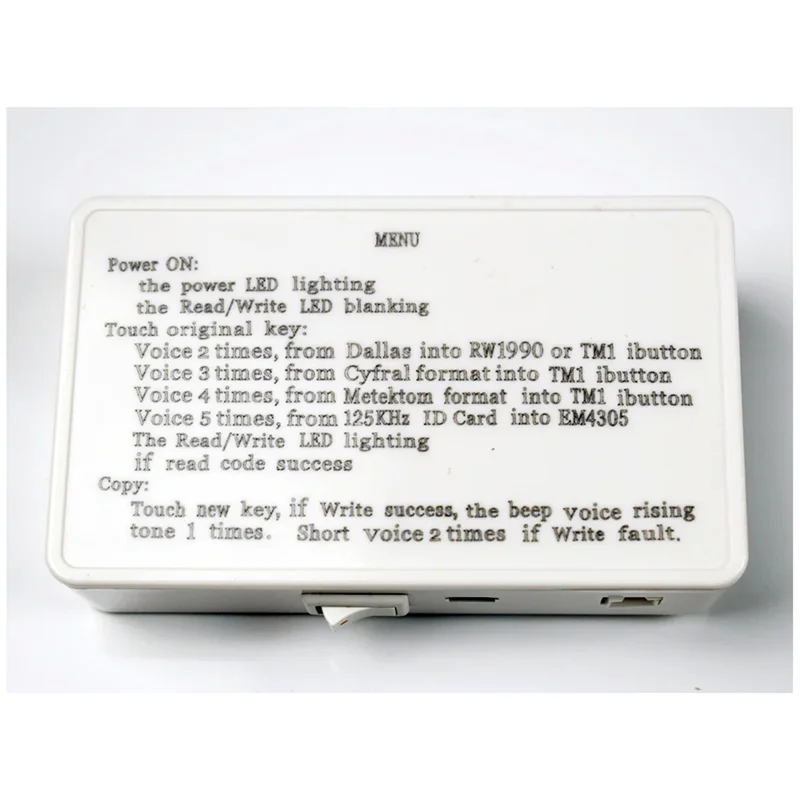 TM1 RFID Copier Duplicator Handheld RW1990 TM1990 TM1990B Ibutton DS-1990A I-Button 125Khz EM4305 T5577 TM Card Reader Durable
TM1 RFID Copier Duplicator Handheld RW1990 TM1990 TM1990B Ibutton DS-1990A I-Button 125Khz EM4305 T5577 TM Card Reader Durable