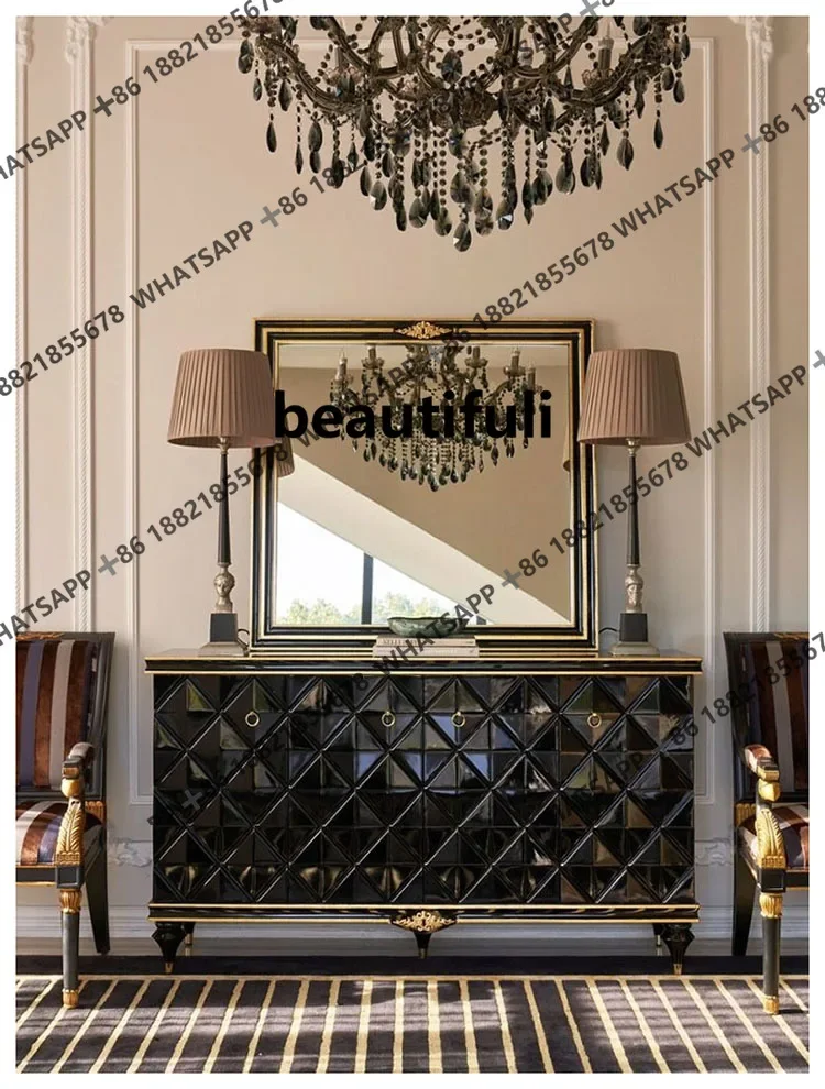 European retro solid wood dining side cabinet carved storage decorative entrance cabinet table post-modern H
European retro solid wood dining side cabinet carved storage decorative entrance cabinet table post-modern H