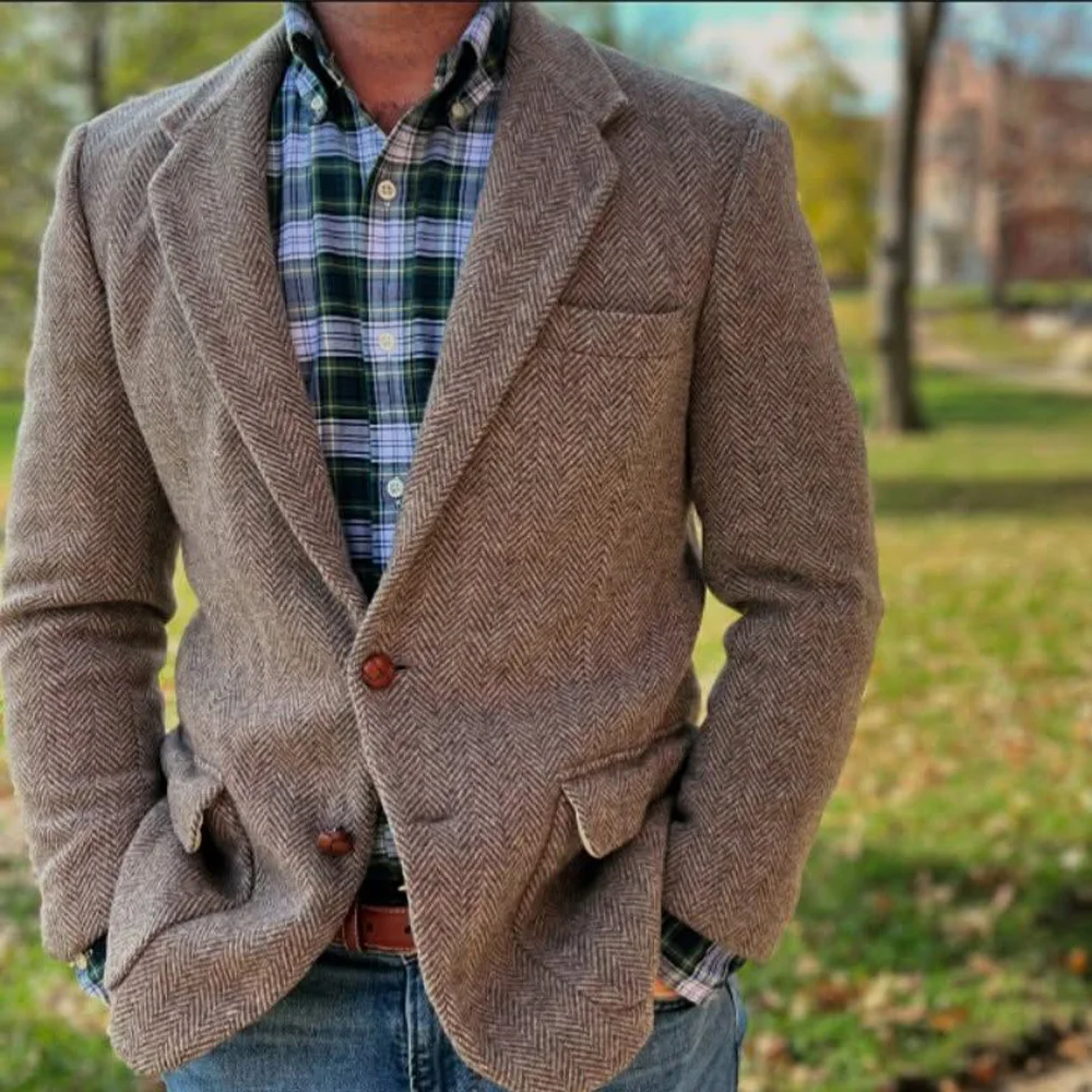 Mens Herringbone Suit Jacket Single Breasted Notch Lapel Slim Fit Stylish Comfort Breathable Blazer Workwear Formal Office Coat
Mens Herringbone Suit Jacket Single Breasted Notch Lapel Slim Fit Stylish Comfort Breathable Blazer Workwear Formal Office Coat