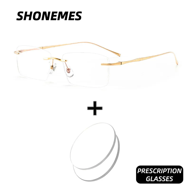 SHONEMES титановые очки без оправы по рецепту, стильные прямоугольные очки для мужчин и женщин, оптические очки с защитой от синего света для близорукости
SHONEMES титановые очки без оправы по рецепту, стильные прямоугольные очки для мужчин и женщин, оптические очки с защитой от синего света для близорукости