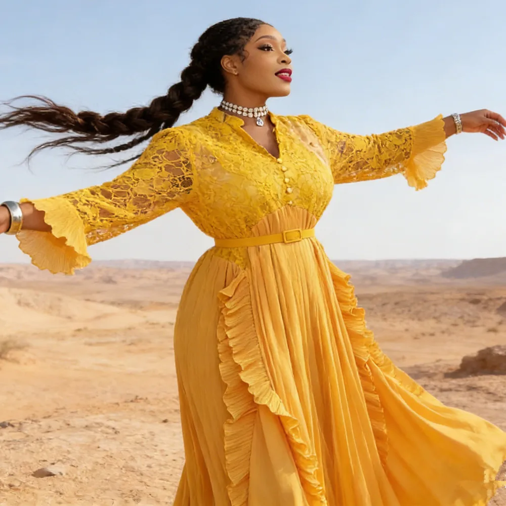 African Dresses for Women Fashion Lace Evening Wedding Party Gown Muslim Dress Dubai Abaya Turkey Kaftan Ankara Dashiki Outfits
African Dresses for Women Fashion Lace Evening Wedding Party Gown Muslim Dress Dubai Abaya Turkey Kaftan Ankara Dashiki Outfits