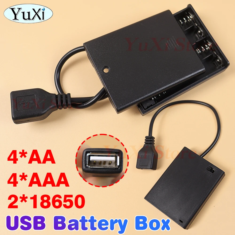 4 AA/AAA USB Battery Box For 5V LED Strip Lights USB Mini Power Supply Battery Case With ON OFF Switch For 18650 Battery Holder
4 AA/AAA USB Battery Box For 5V LED Strip Lights USB Mini Power Supply Battery Case With ON OFF Switch For 18650 Battery Holder