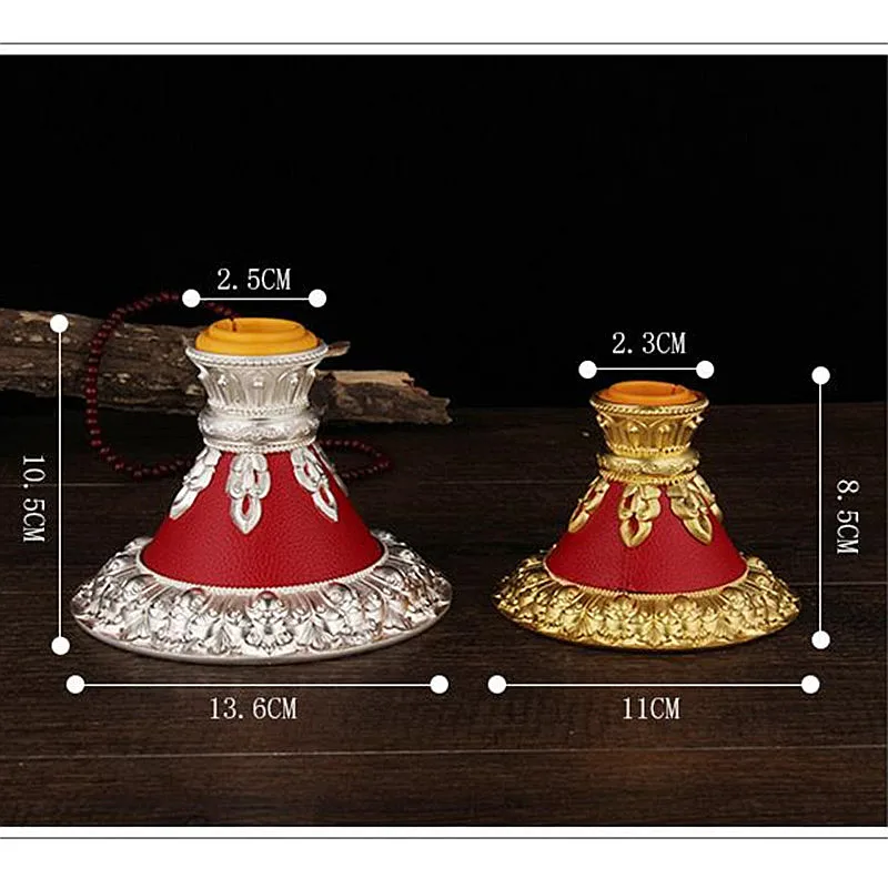 10.5/8.5cm Gold/Silver Alloy Metal Lotus Base Tranic Hand Cranking Prayer Wheel Base Home/Office Putting Decorate Ornaments
10.5/8.5cm Gold/Silver Alloy Metal Lotus Base Tranic Hand Cranking Prayer Wheel Base Home/Office Putting Decorate Ornaments
