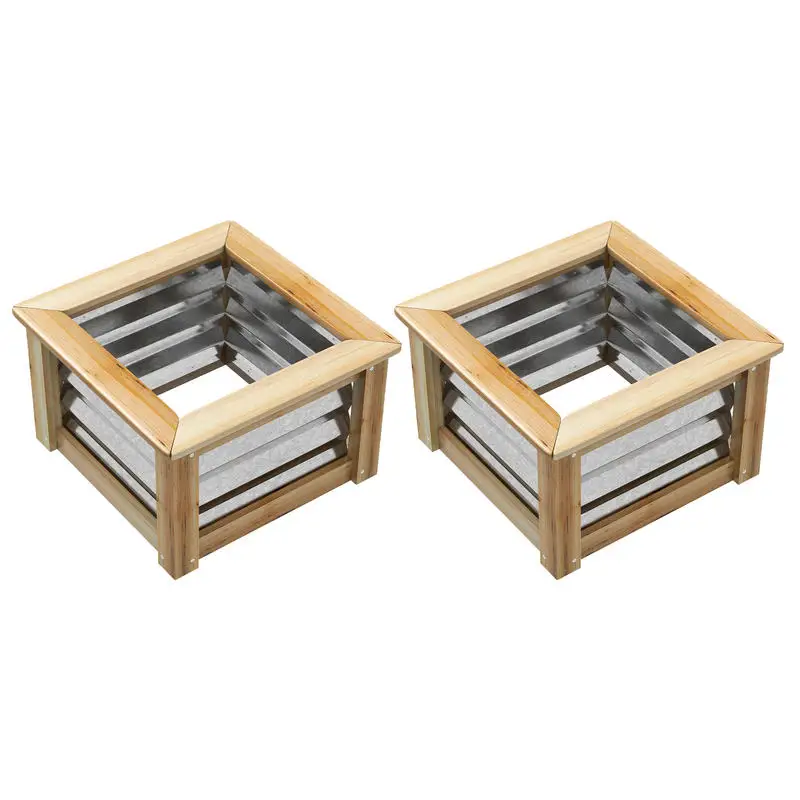 Outsunny Raised Garden Beds Set of 2, Metal and Wood Combined Planter Box, for Growing Flowers, Herbs and Vegetables
Outsunny Raised Garden Beds Set of 2, Metal and Wood Combined Planter Box, for Growing Flowers, Herbs and Vegetables