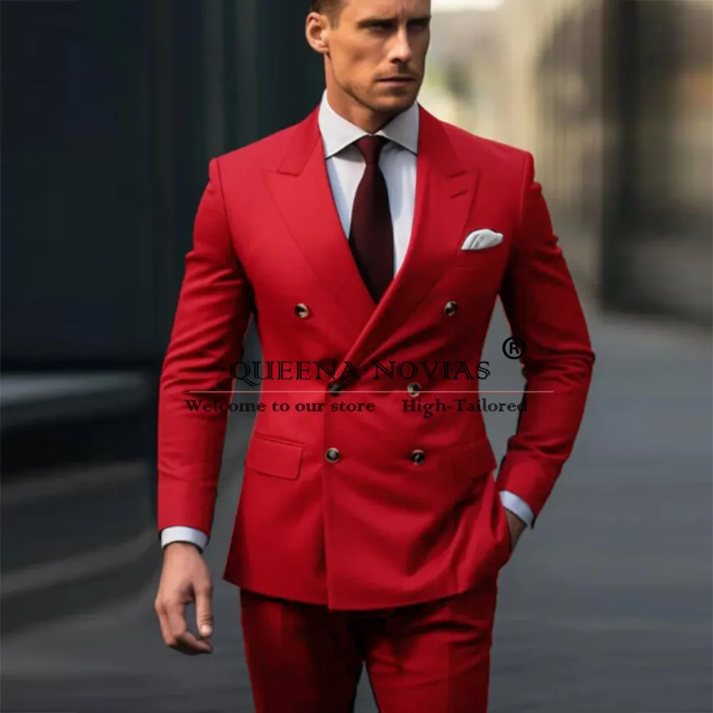 Man Red Solid Double Breasted Suits Slim Fit 2-Piece Formal Occasion Business Party Blazer Customized Groom Wedding Tuxedo 2025
Man Red Solid Double Breasted Suits Slim Fit 2-Piece Formal Occasion Business Party Blazer Customized Groom Wedding Tuxedo 2025