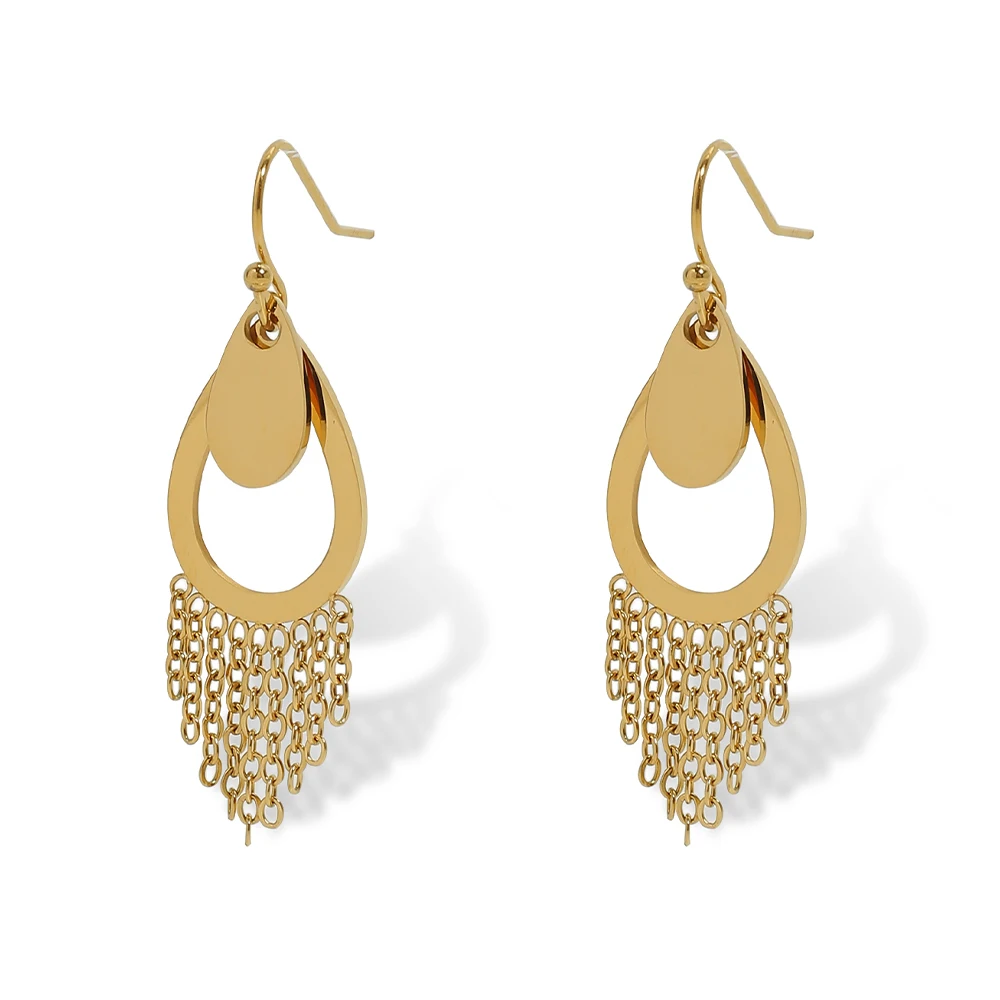 WILD & FREE 18K Gold Plated Stainless Steel Water Drop Earrings for Women Punk Chain Tassel Charm Dangle Earrings Jewelry Gift
WILD & FREE 18K Gold Plated Stainless Steel Water Drop Earrings for Women Punk Chain Tassel Charm Dangle Earrings Jewelry Gift