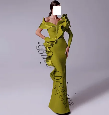 Вечернее платье русалки по индивидуальному заказу с 3D цветами и длинными рукавами, классическое платье на одно плечо с рюшами, Саудовская Аравия Па
Вечернее платье русалки по индивидуальному заказу с 3D цветами и длинными рукавами, классическое платье на одно плечо с рюшами, Саудовская Аравия Па