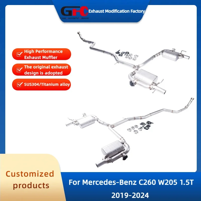 Catback Valvetronic Exhaust Pipe for Benz C260 W205 1.5T 2019-2024 High-Performance Stainless Steel Valve Exhaust Muffler System
Catback Valvetronic Exhaust Pipe for Benz C260 W205 1.5T 2019-2024 High-Performance Stainless Steel Valve Exhaust Muffler System